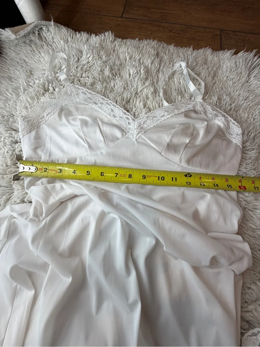 Vintage Vanity Fair White Lace Slip Chemise